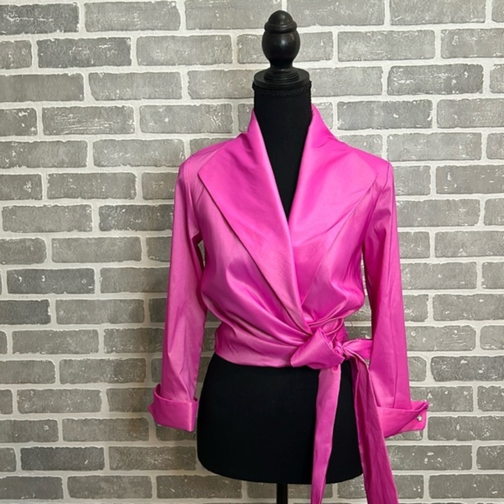 TADASHI | HOT PINK WRAP BLOUSE | WOMENS SIZE 4